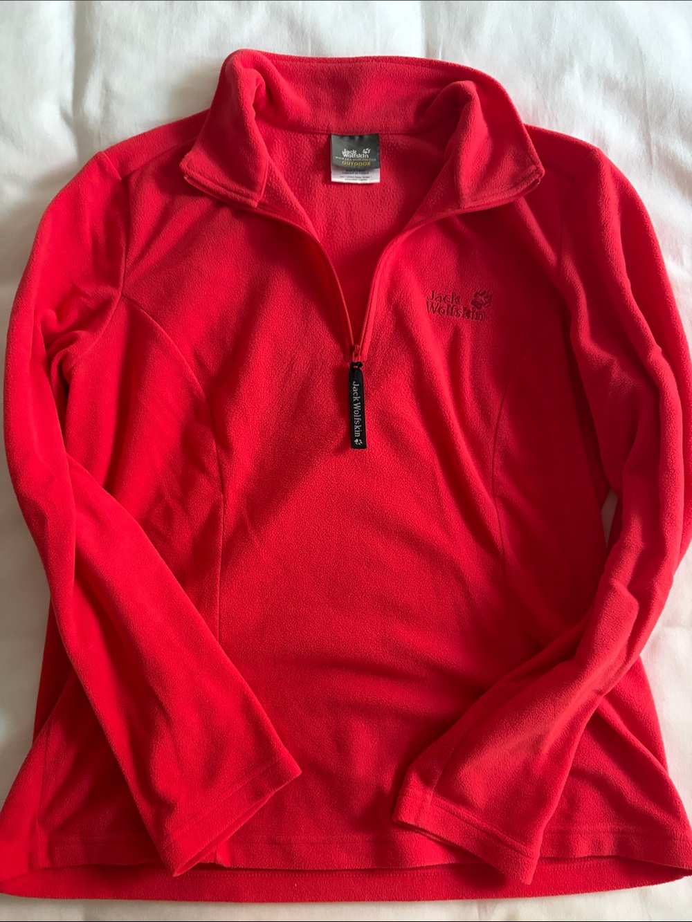 Jack Wolfskin Women's Cowl/Turtleneck Fleece Sweater - Bright Red